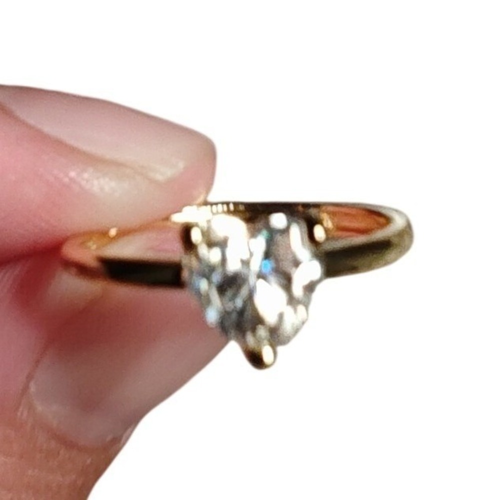 Solitaire Ring 1ct Heart Moissanite S925 Sterling Silver VVS1 D Cut
